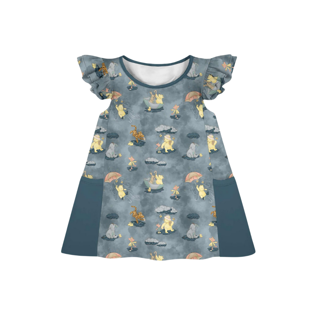 Winnie the Pooh April Showers Bamboo Slouchy Twirl Dress with Pockets