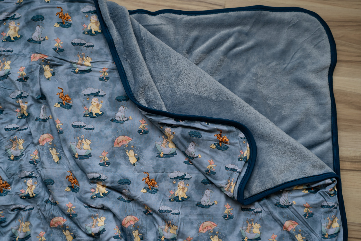 Winnie the Pooh April Showers Double-Layer Bamboo Plush Backed Blanket
