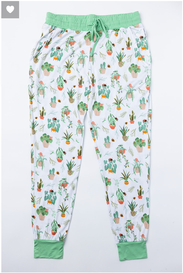 Houseplant Galore Mom Joggers in Snow