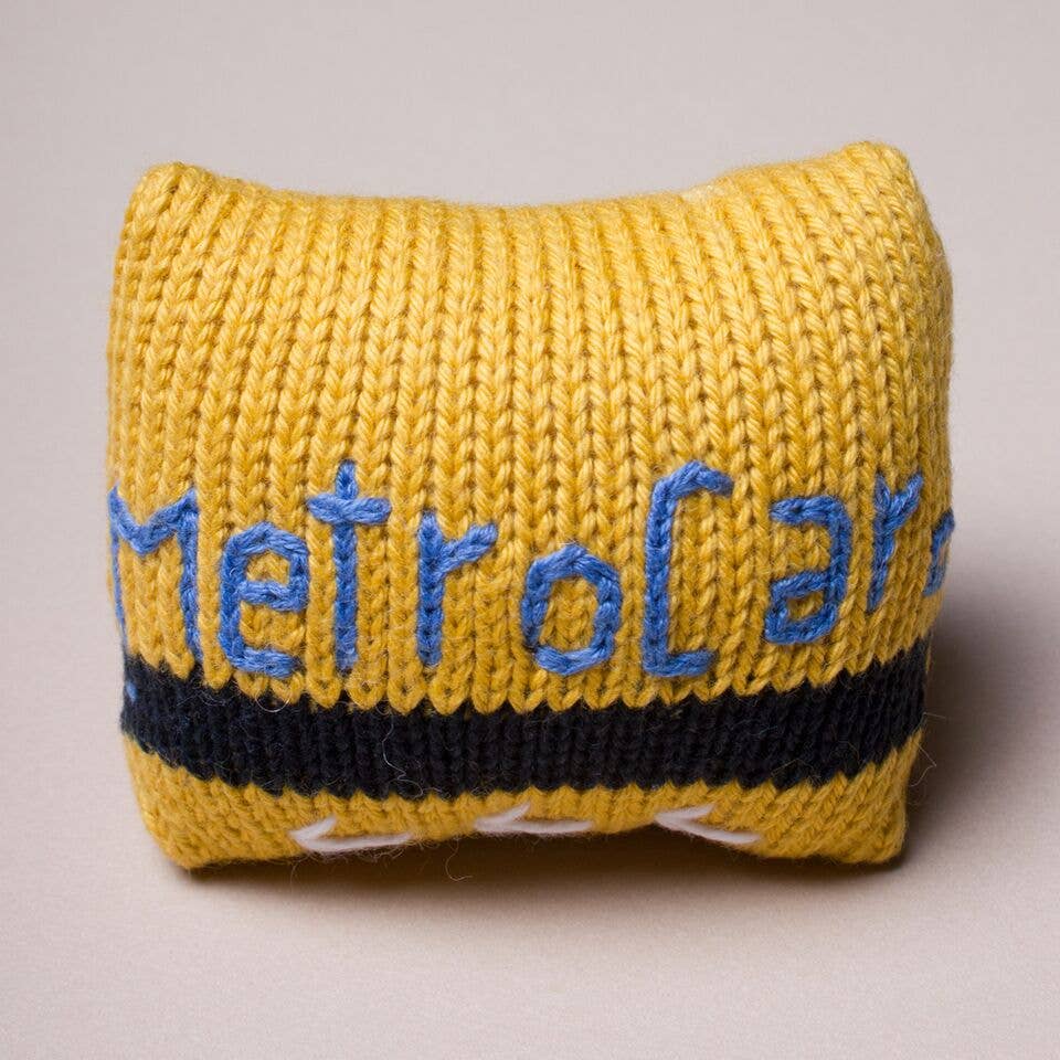 Baby Rattle Toy - Metrocard Rattle (Handmade): 2"h X 3"w