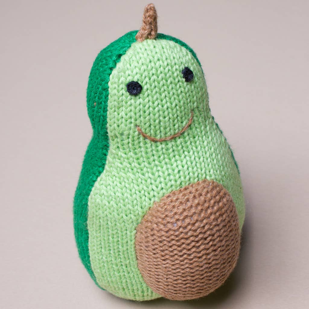 Organic Baby Toy - Avocado Rattles (Handmade): 5.5"t X 3"w X 2"d