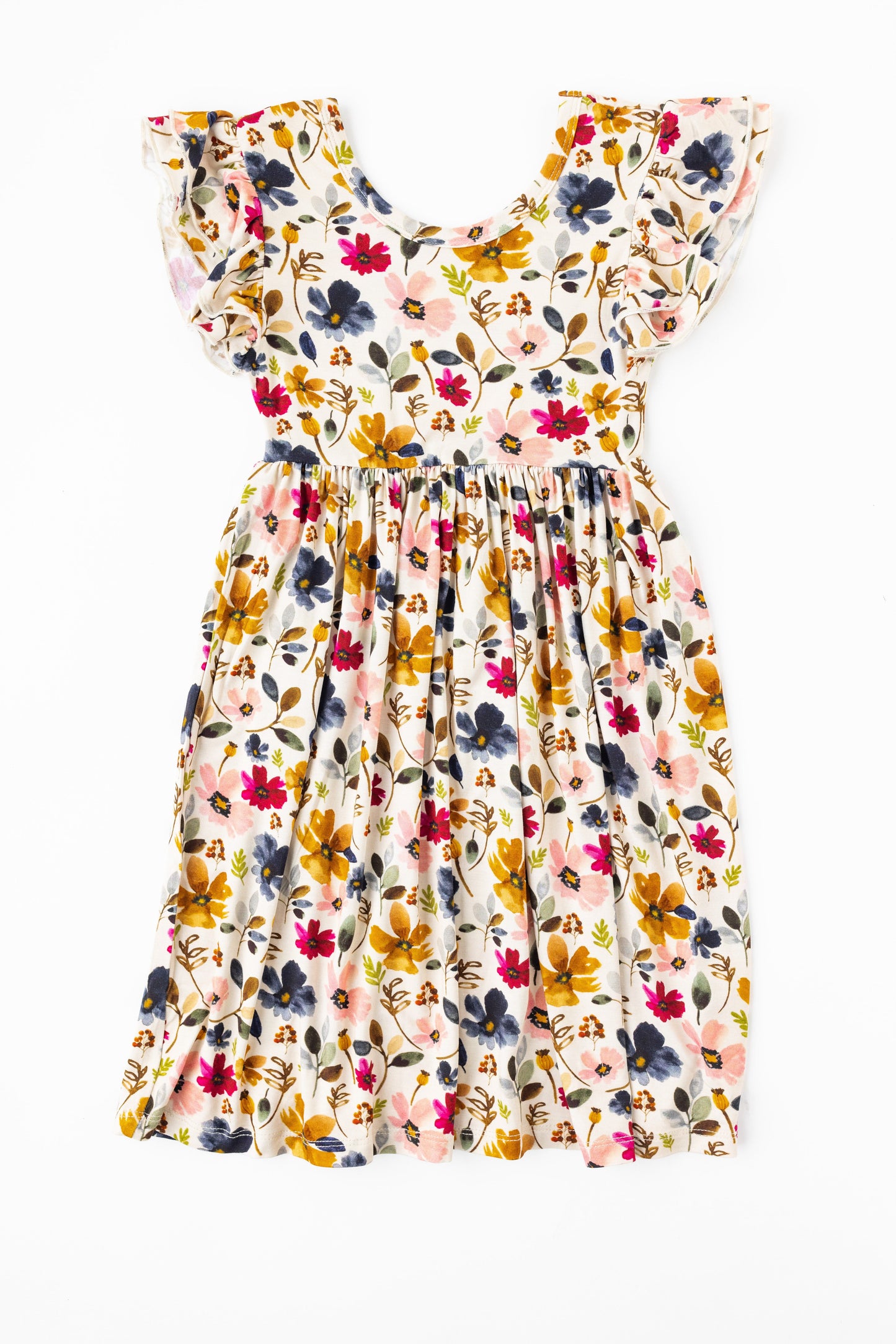 Watercolor Floral Bamboo Twirl Dress