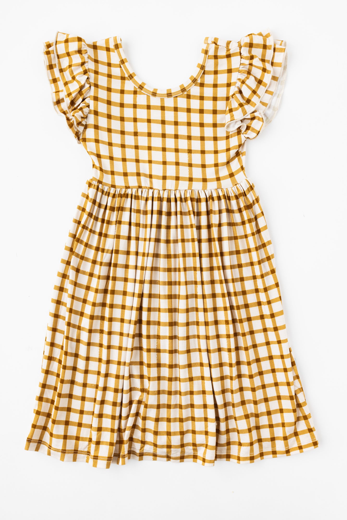 Caramel Gingham Bamboo Twirl Dress