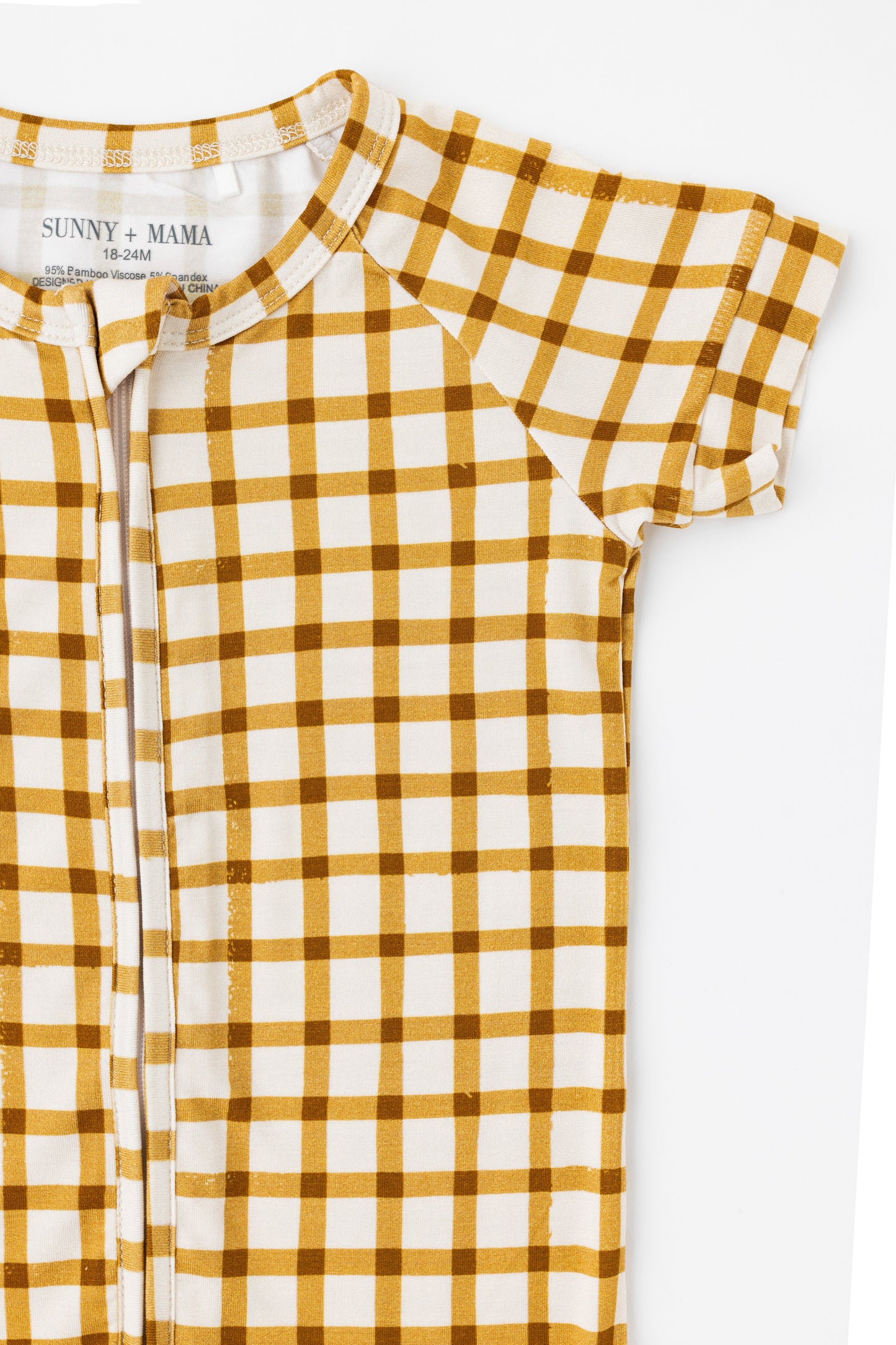 Caramel Gingham Bamboo Shortie