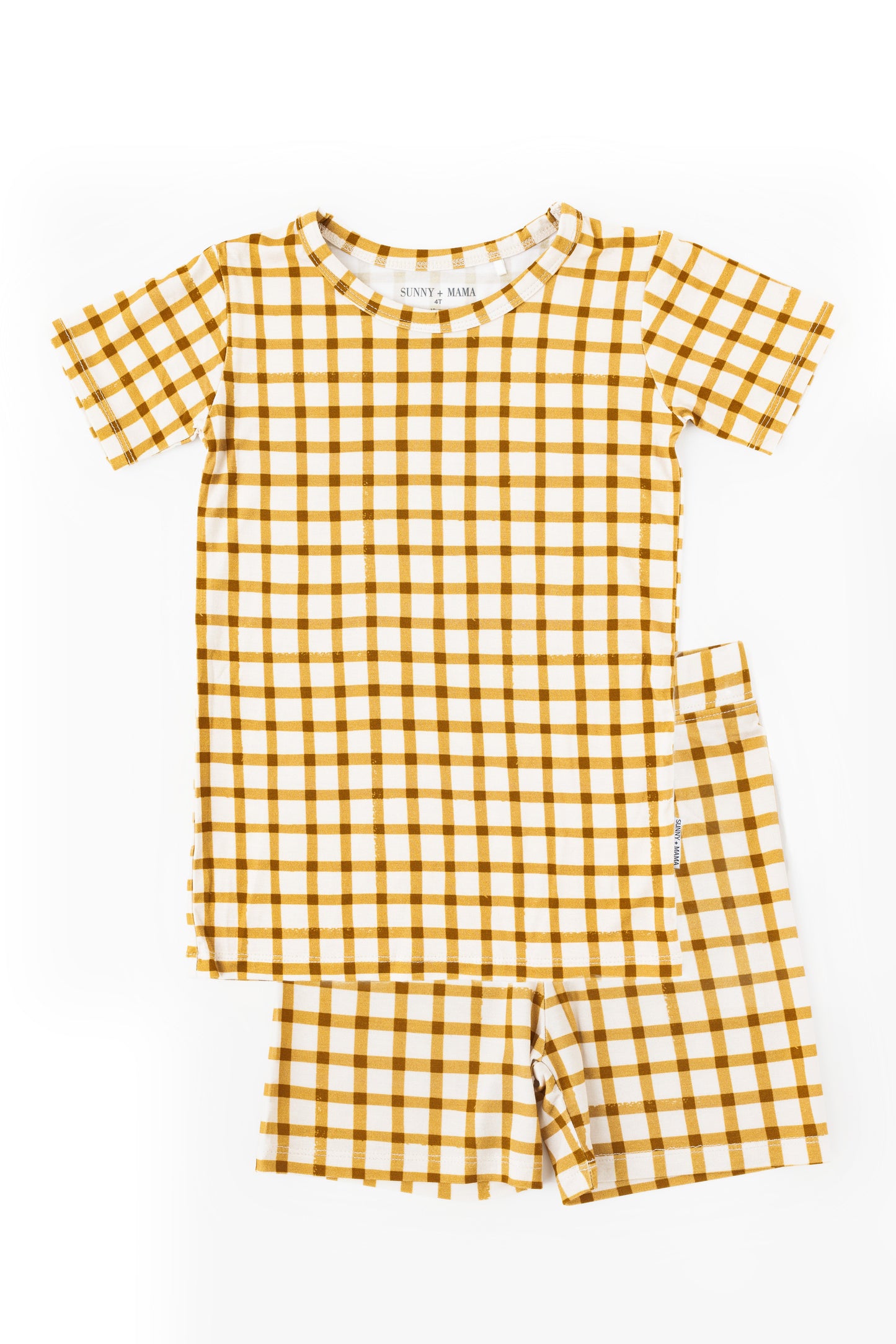 Caramel Gingham Bamboo Short Set