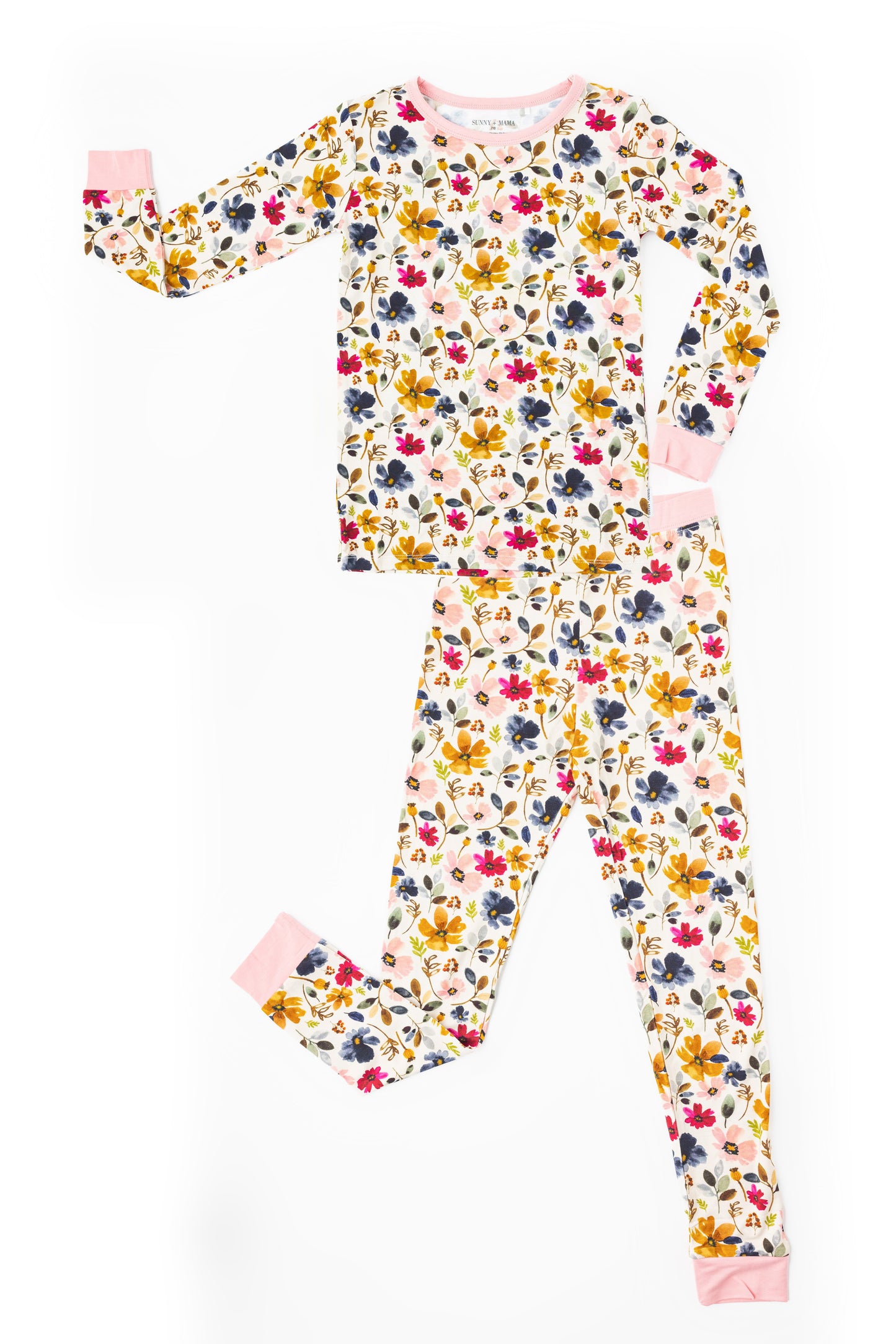 Watercolor Floral Bamboo Two-Piece Pajama Set