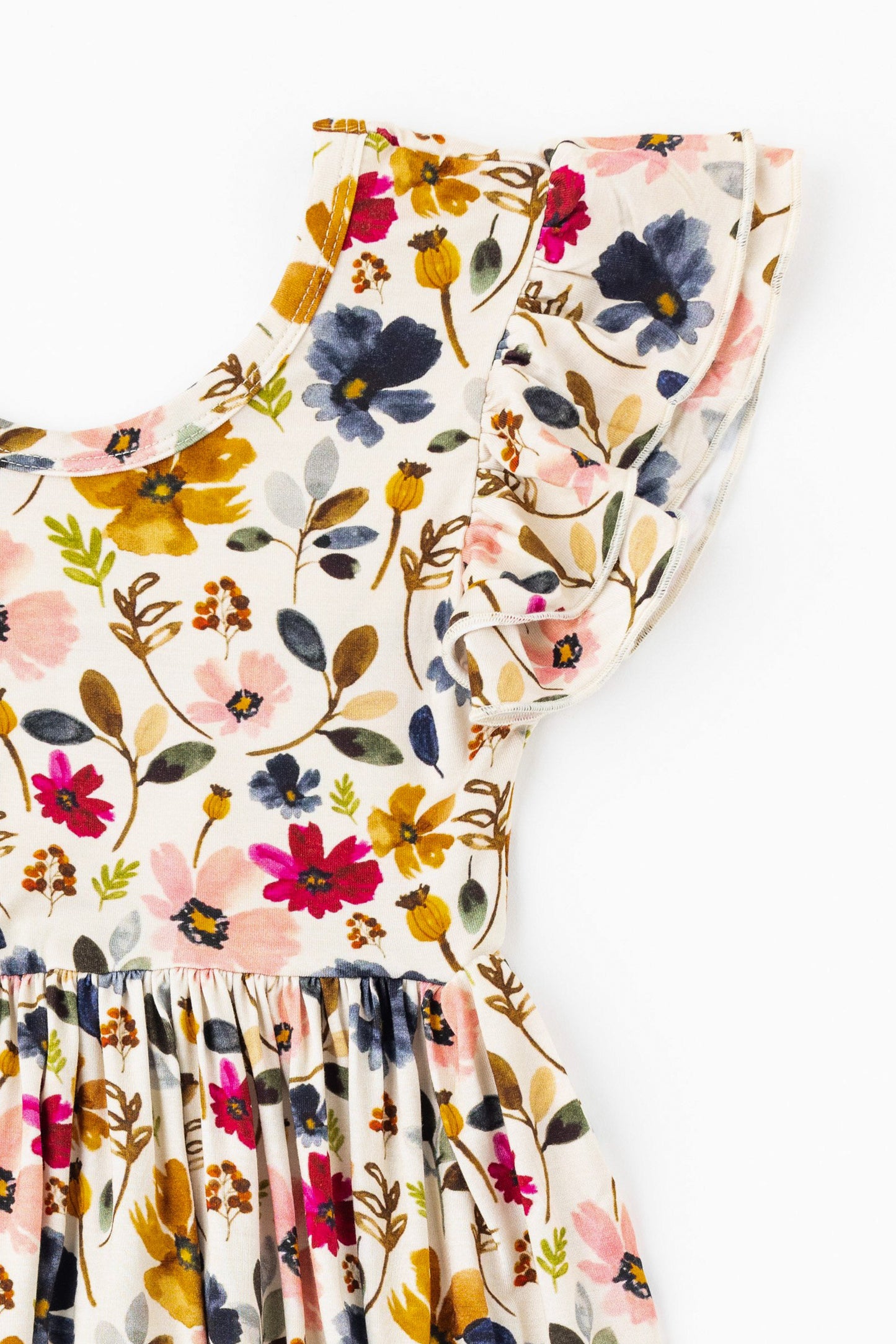 Watercolor Floral Bamboo Twirl Dress