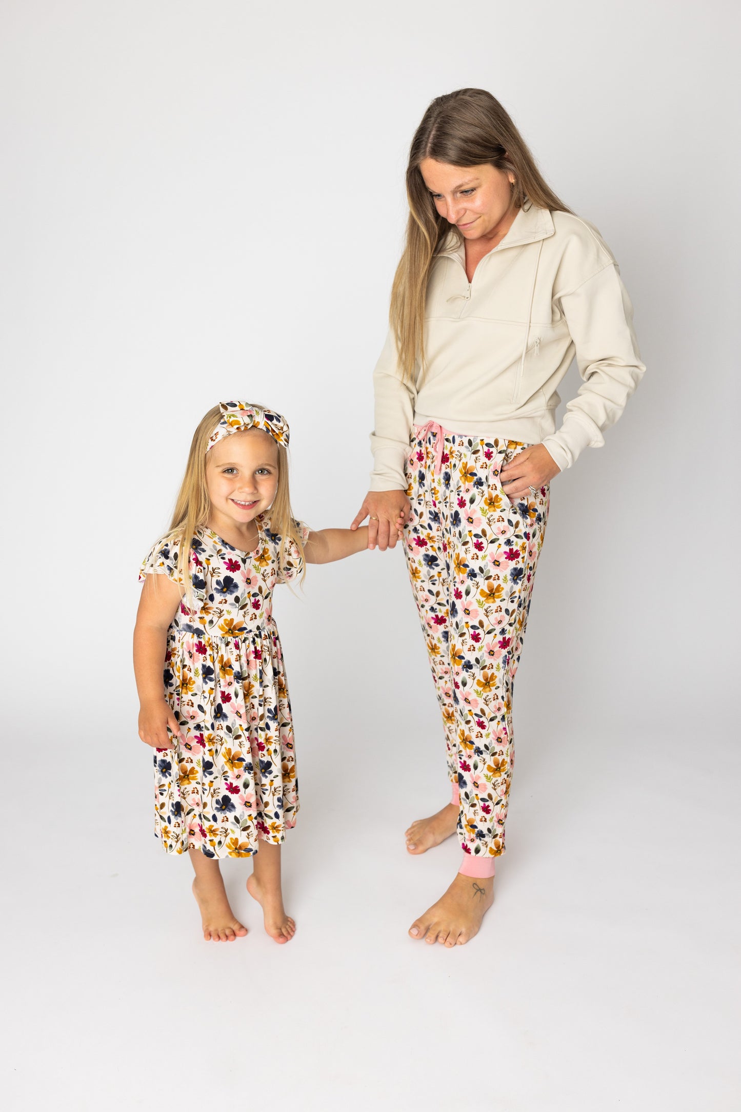 Watercolor Floral Mom Bamboo Joggers