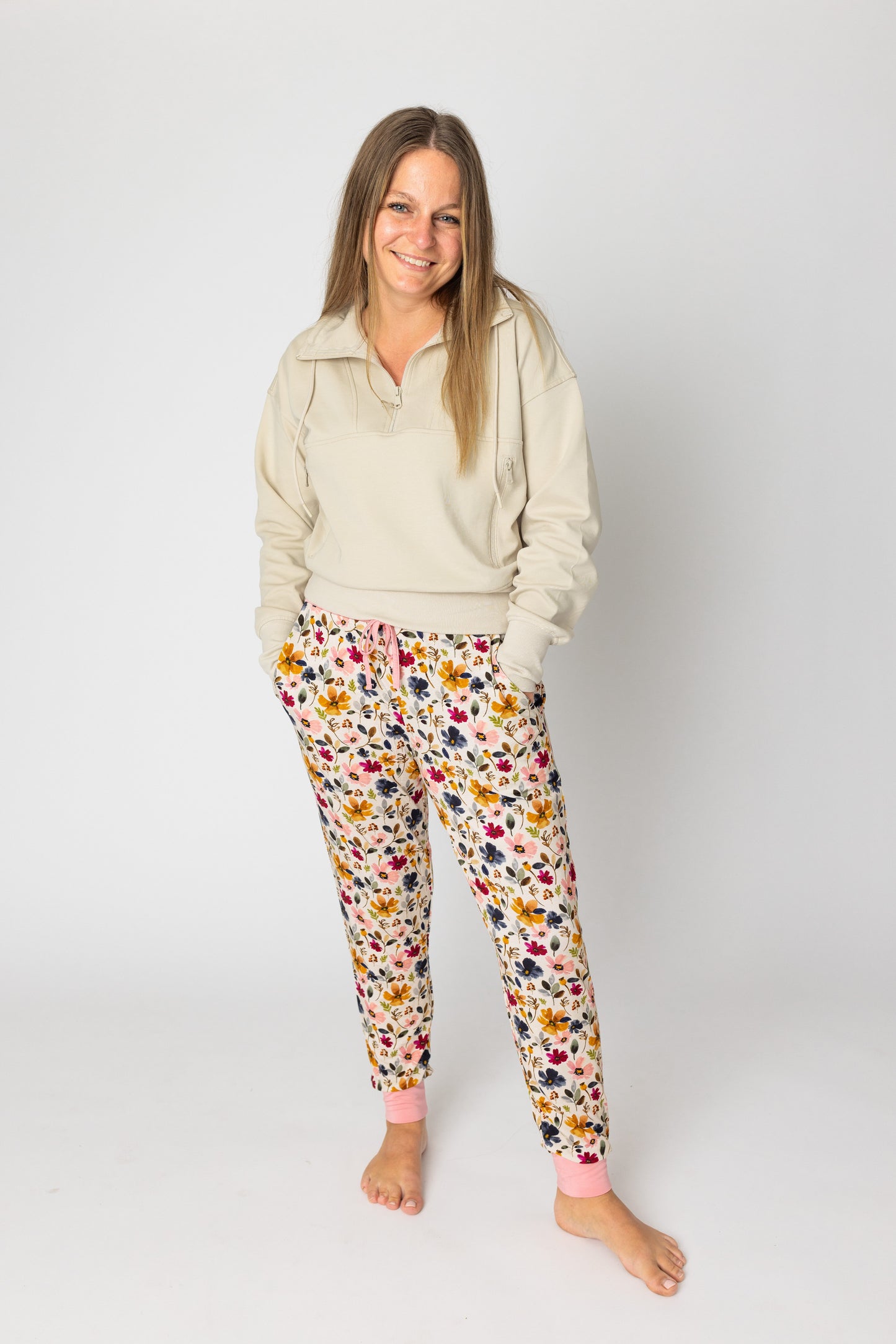 Watercolor Floral Mom Bamboo Joggers