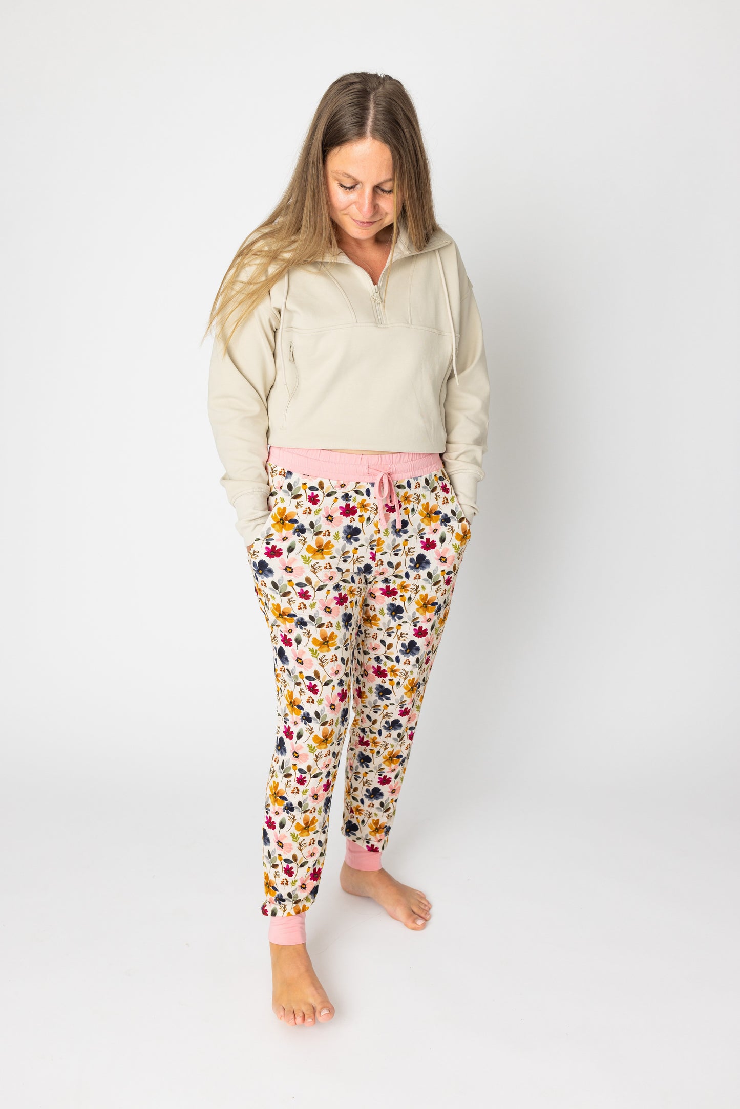 Watercolor Floral Mom Bamboo Joggers