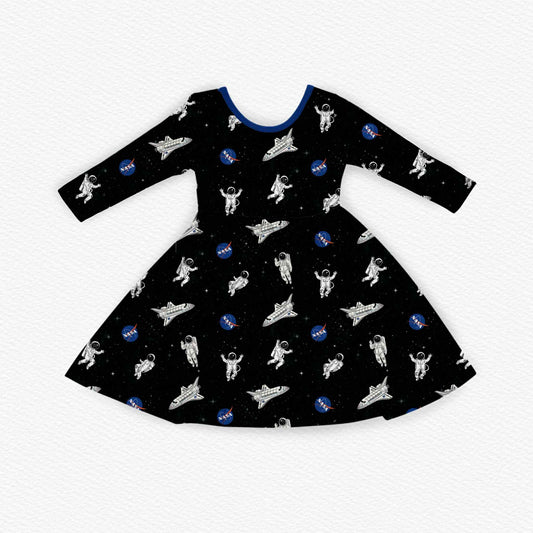 PRE-ORDER: NASA Twirl Dress Long Sleeve