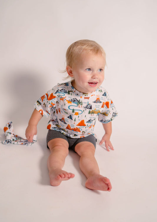 National Parks 3-Piece Bamboo Biker Set with Matching Graphic Tee