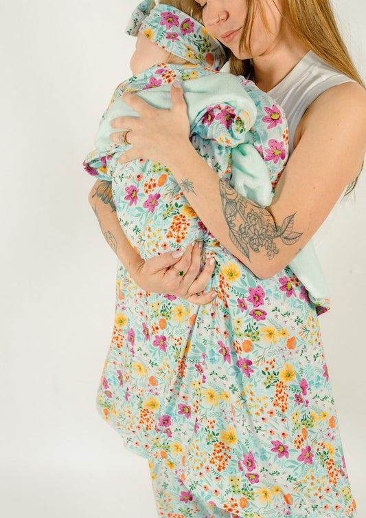 Garden Daydream Ribbed Double-Layer Bamboo Plush Backed Blanket