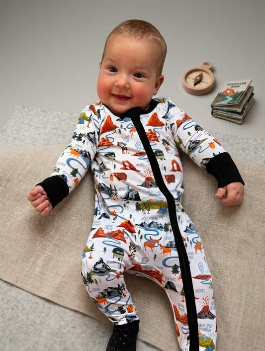 National Parks Bamboo Viscose 2-Way Zipper Romper