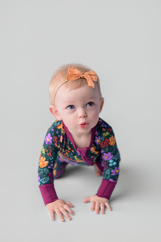 Midnight Floral Bamboo Viscose 2-Way Zipper Romper