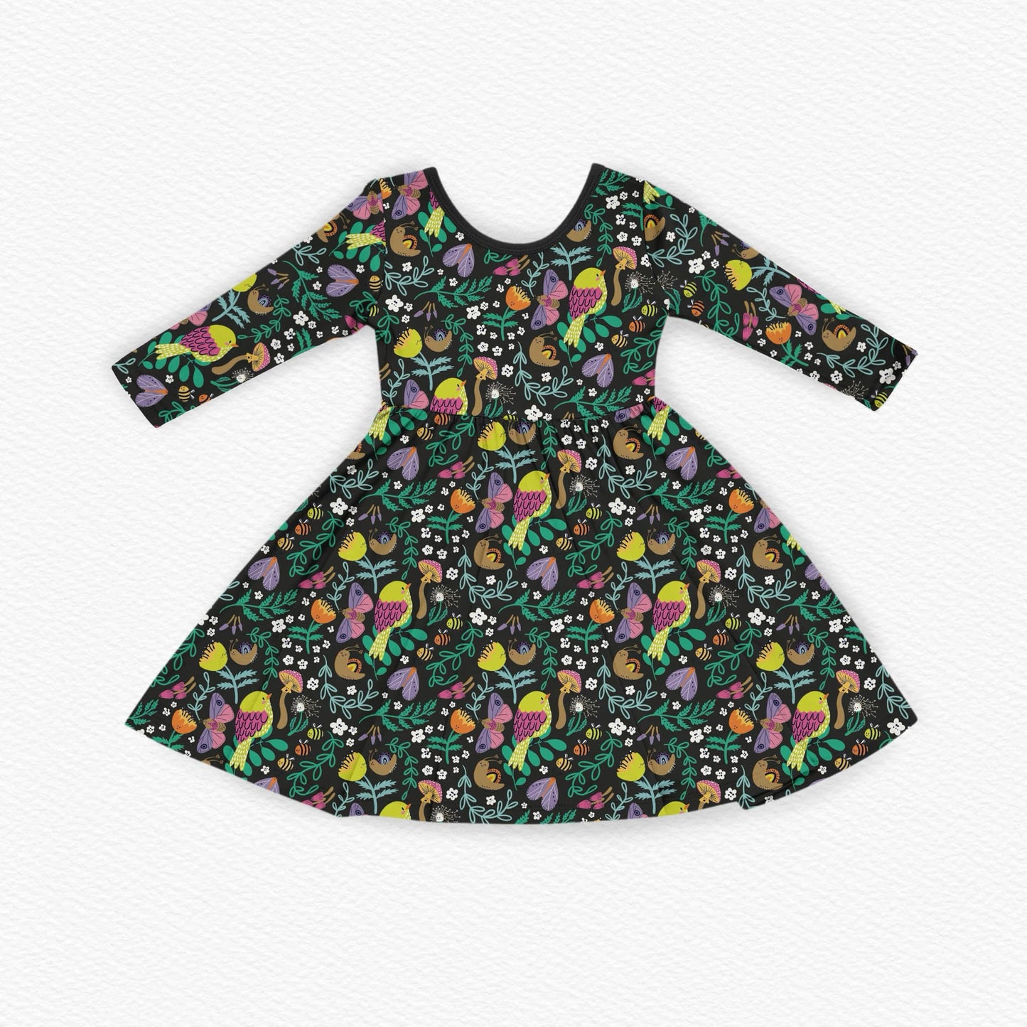 Rylen's Woodland Bamboo Twirl Dress w/ Bodysuit