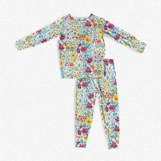 Garden Daydream Ribbed Two-Piece Children's Bamboo Set