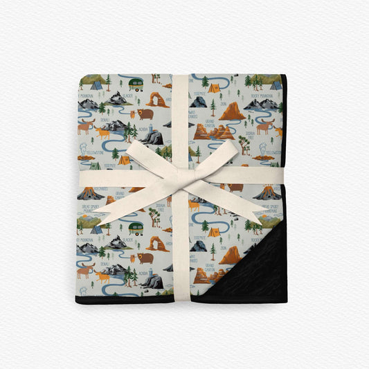 National Parks Double-Layer Bamboo Plush Backed Blanket