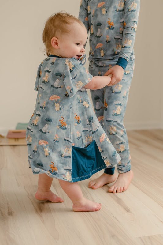 Winnie the Pooh April Showers Bamboo Slouchy Twirl Dress with Pockets