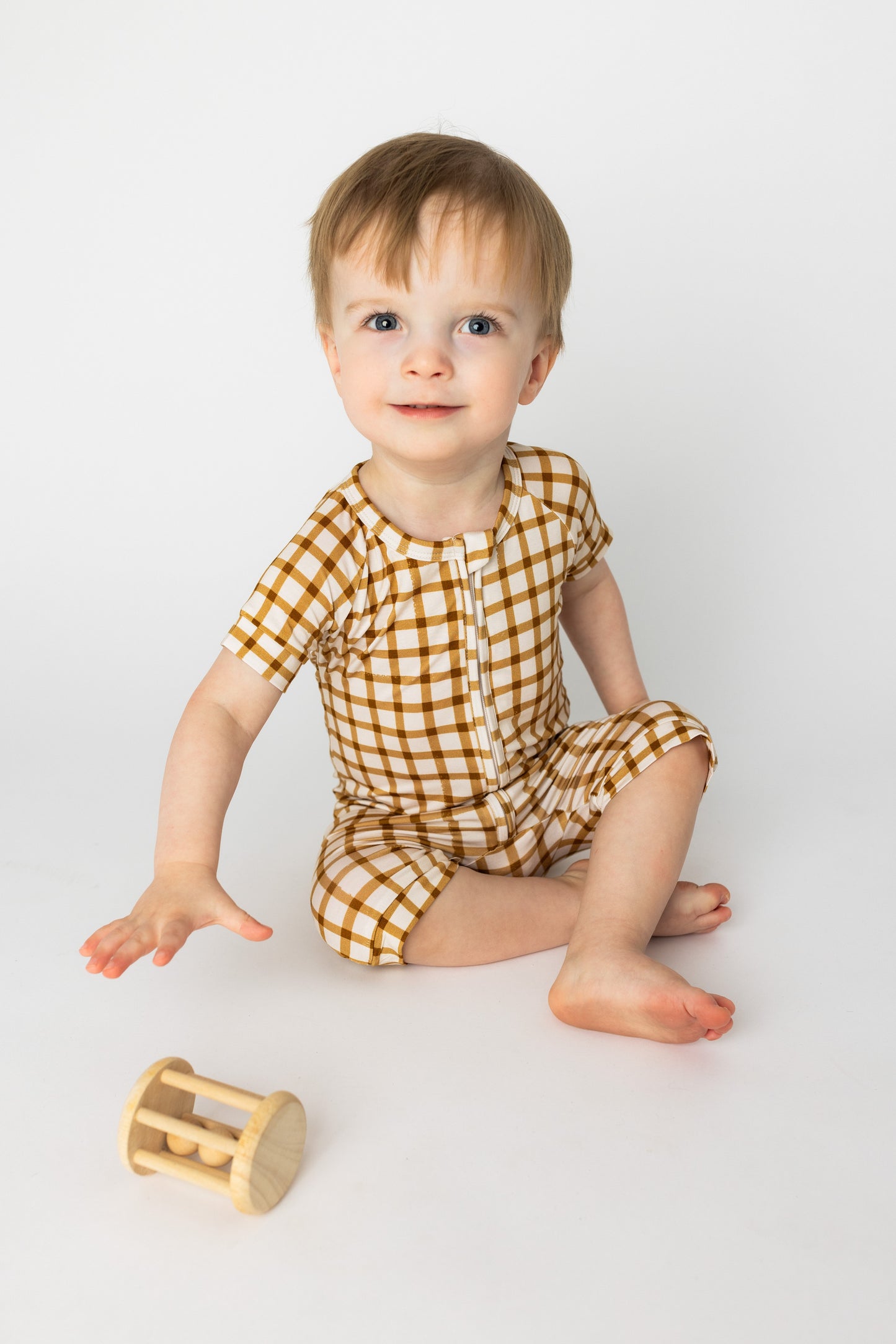 Caramel Gingham Bamboo Shortie