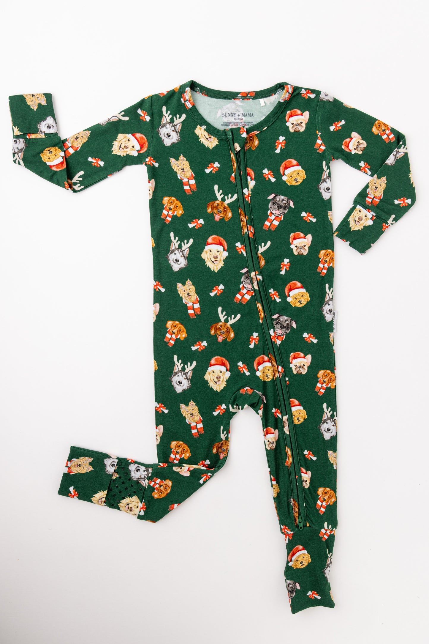 Christmas Puppy Dogs Bamboo Romper