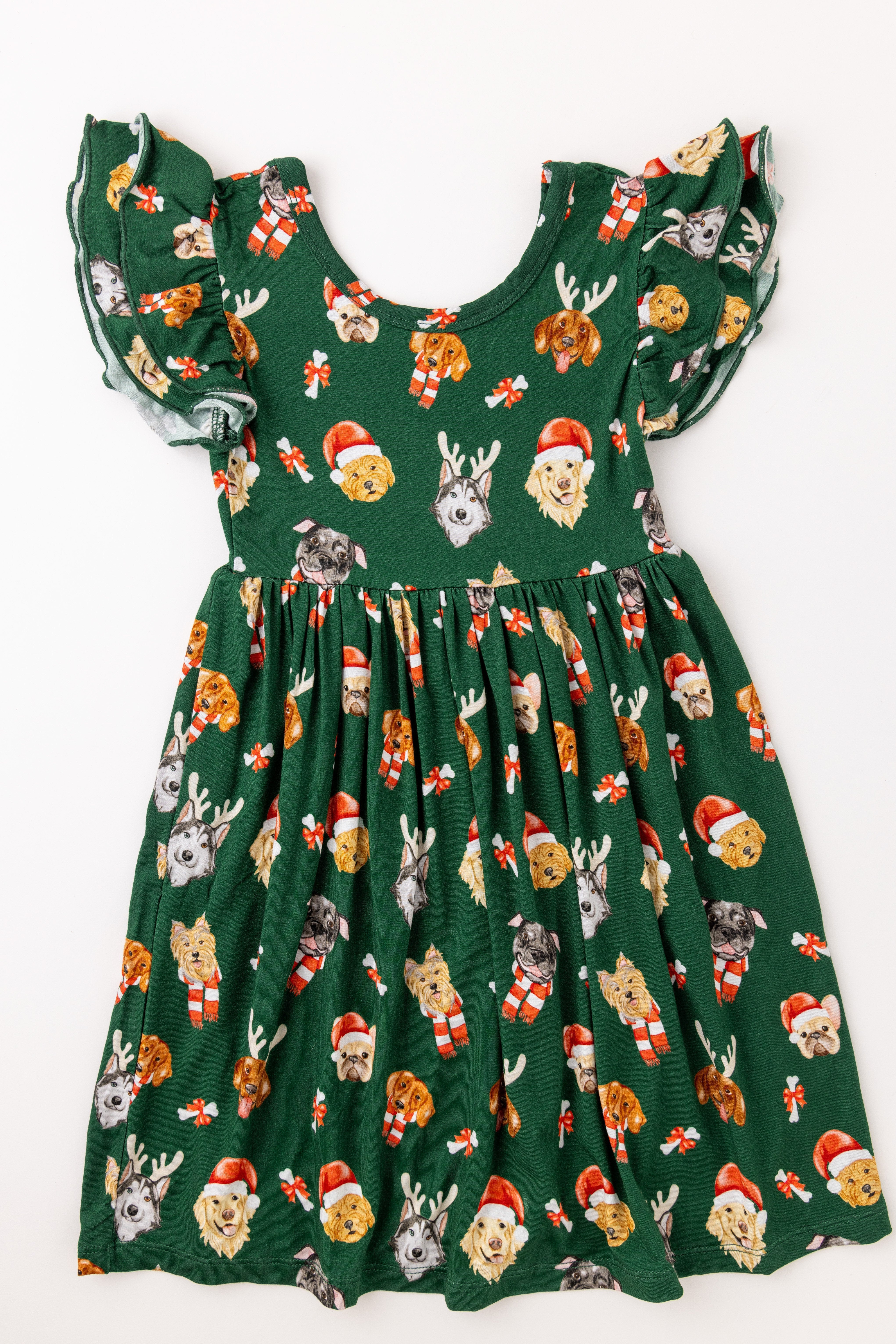 Christmas pups Bamboo Short Sleeve Twirl SUNNY + MAMA Christmas pups Bamboo Short Sleeve Twirl SUNNY + MAMA