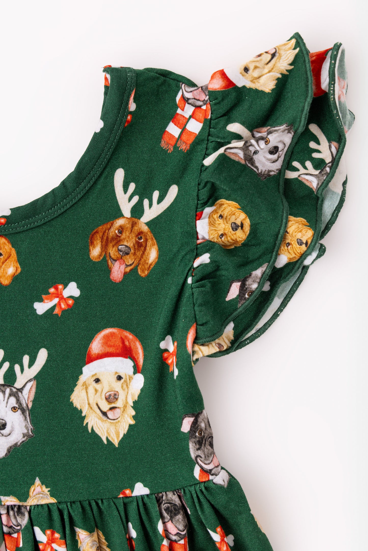 Christmas Puppy Dogs Bamboo Twirl Dress