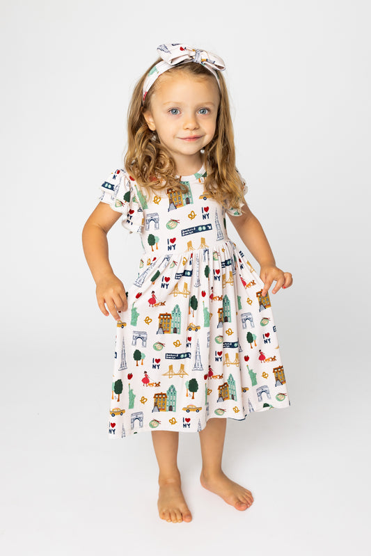 New York City Baby Bamboo Girl's Mid-Length Bamboo Twirl Dress