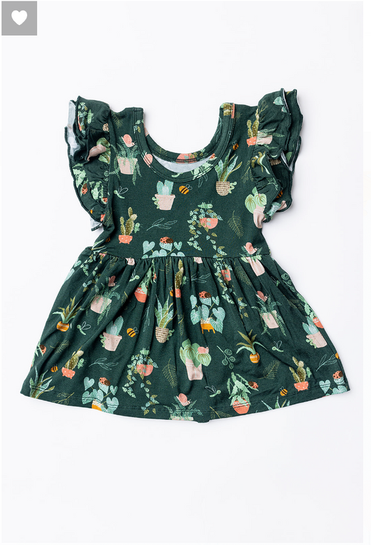 Houseplants Galore Twirl Dress w/ Bodysuit