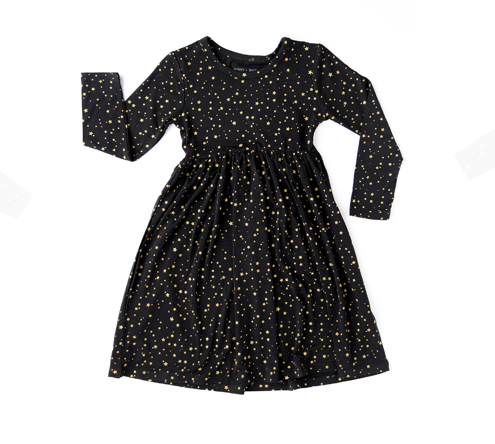 Onyx Sparkle Long Sleeve Twirl Dress - Baby Onyx Sparkle Long Sleeve Twirl Dress - Baby