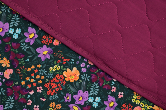 Midnight Floral Toddler Quilted Blanket