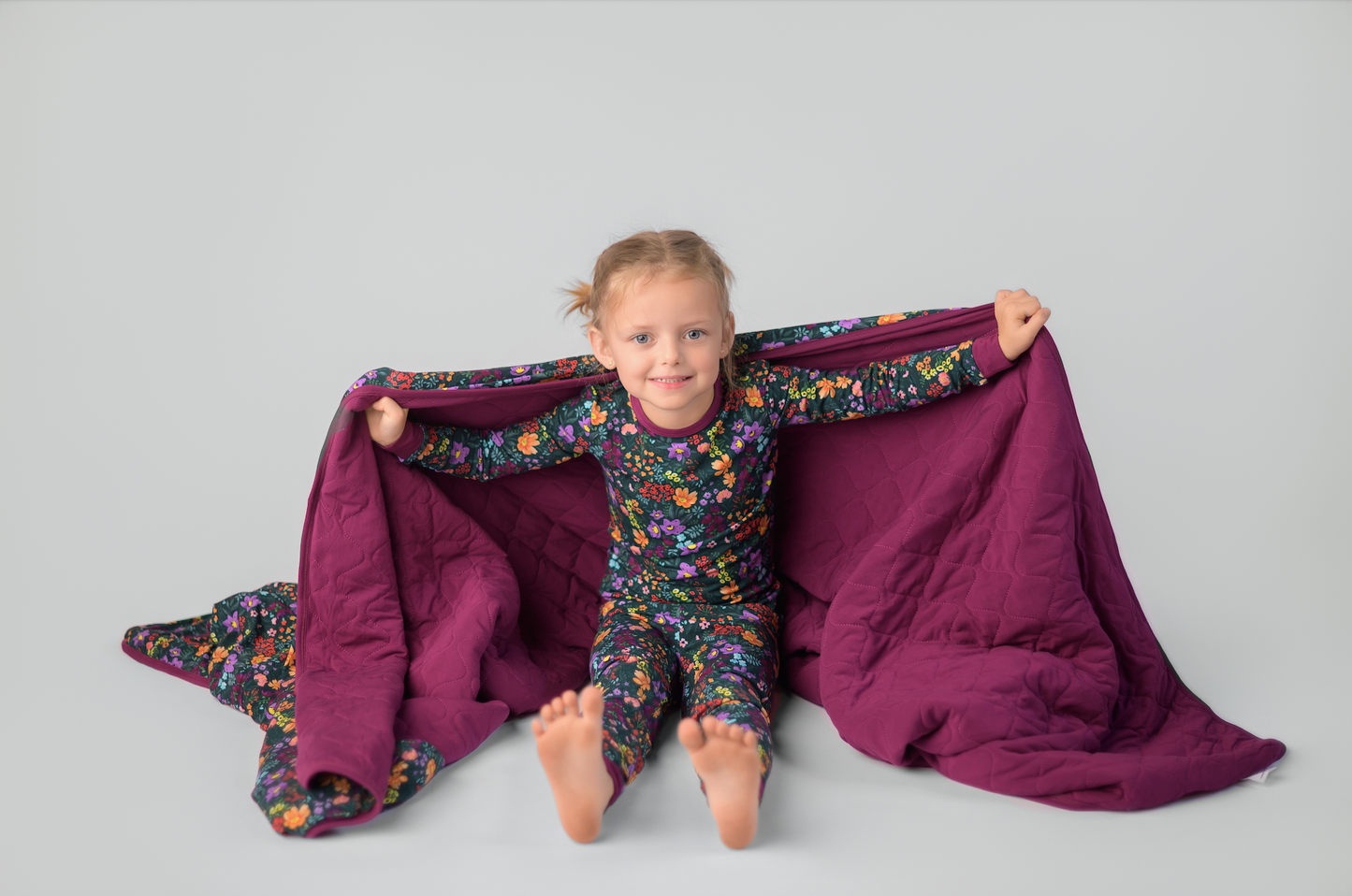 Midnight Floral Toddler Quilted Blanket