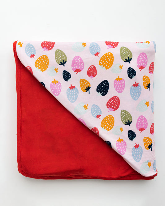 Strawberry Solstice Bamboo Triple Layer Blanket