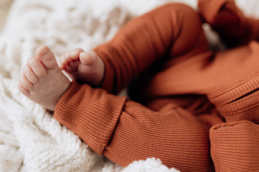 Rust Ribbed Solid Bamboo Romper