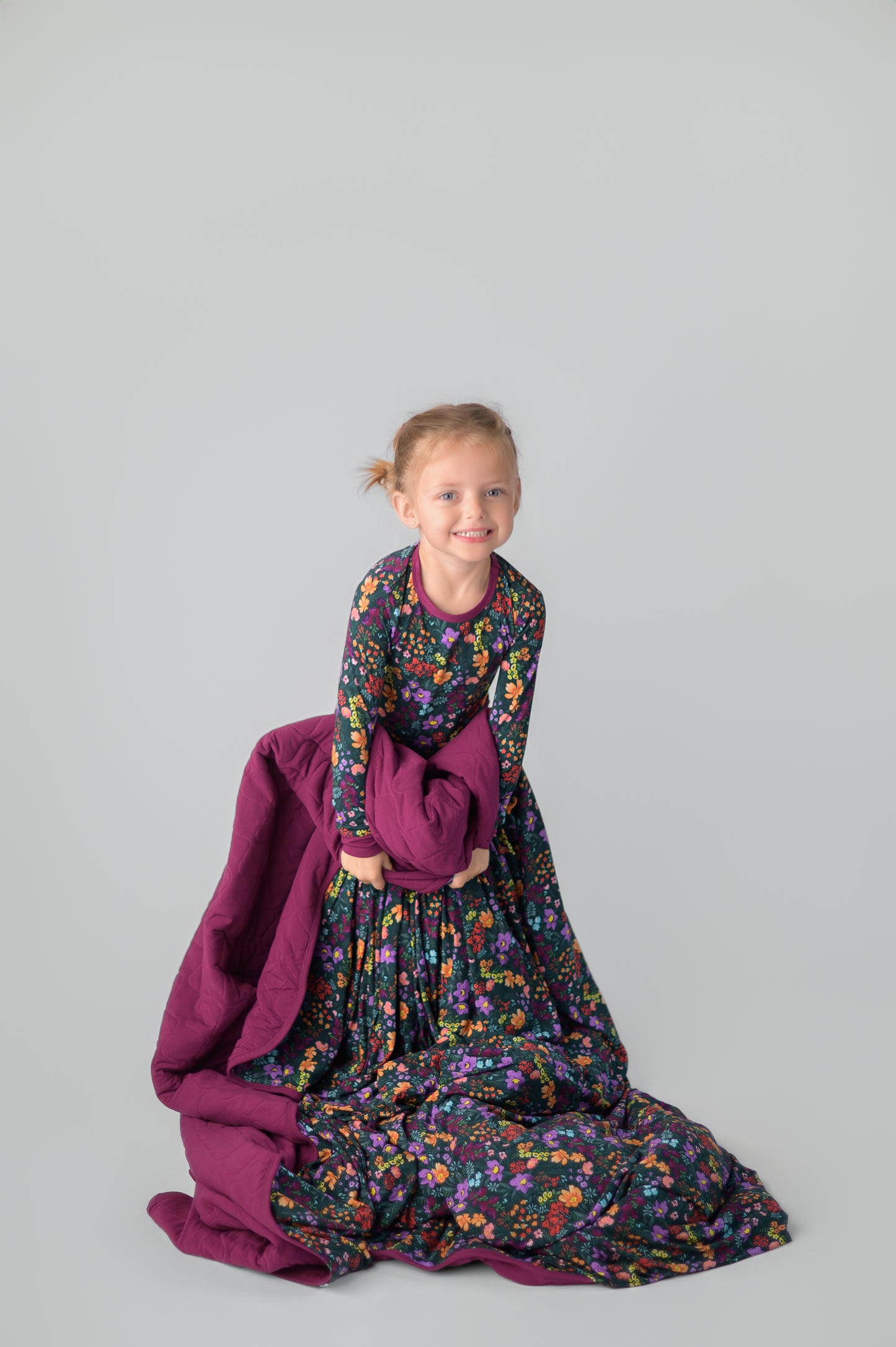 Midnight Floral Adult Quilted Blanket