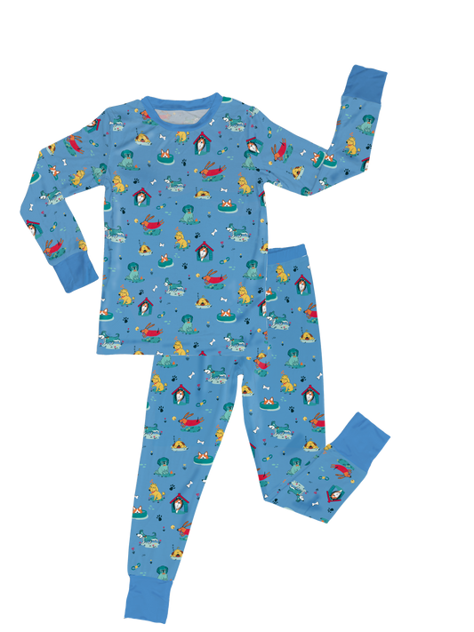 Dawson's Puppy Party Two-Piece Pajama Set Blue